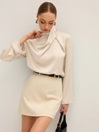 Draped Satin Blouse
