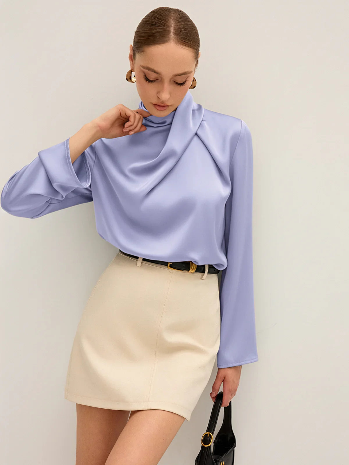 Draped Satin Blouse