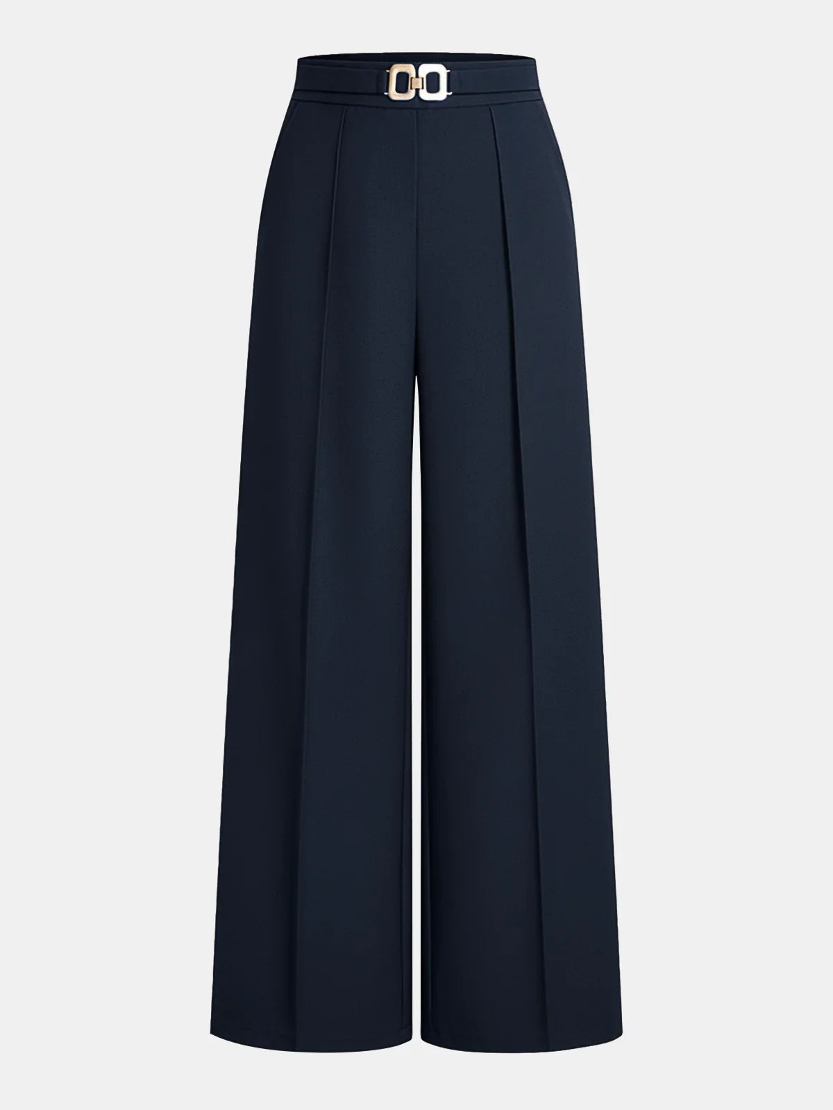 Élégants Pantalons avec Ceinture Métallique
