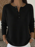 Helena | Pull en Tricot avec Boutons Henley