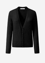 Cardigan en maille fine avec décolleté en V - noir