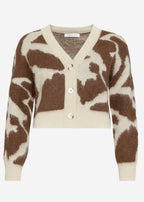 Cardigan à imprimé animal - marron