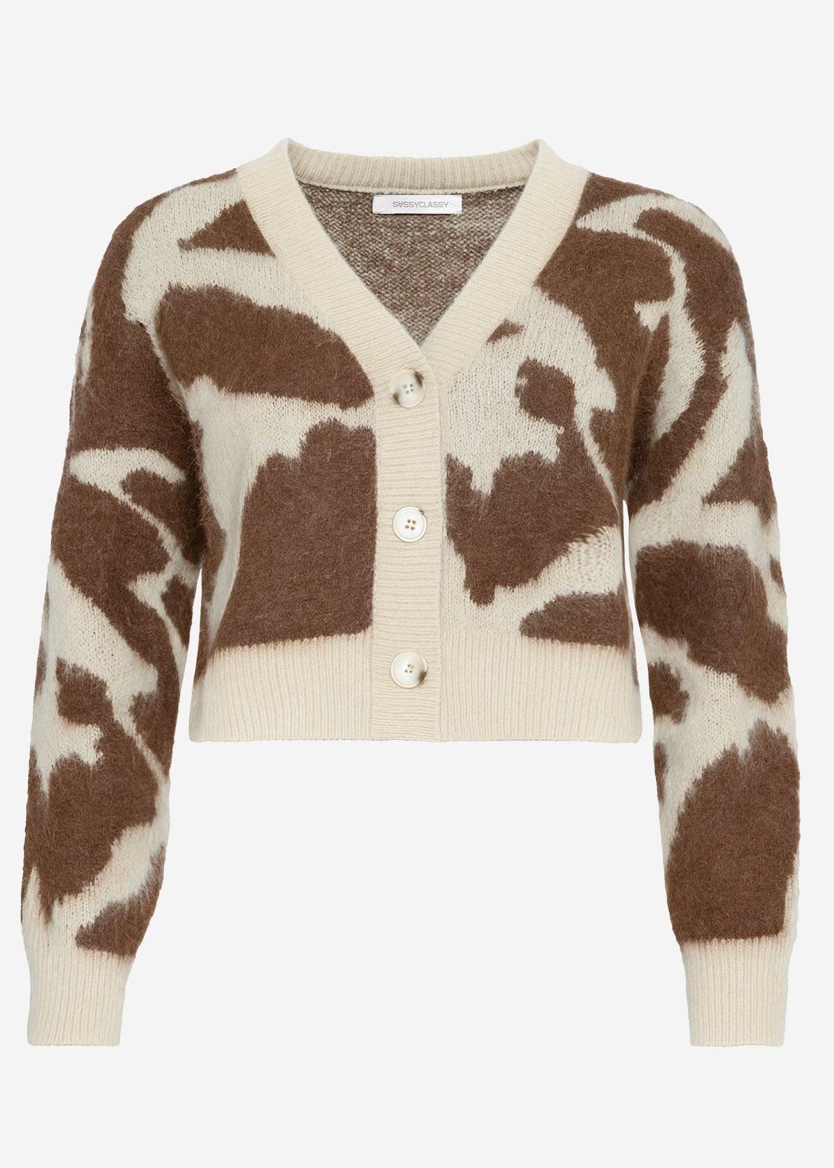 Cardigan à imprimé animal - marron