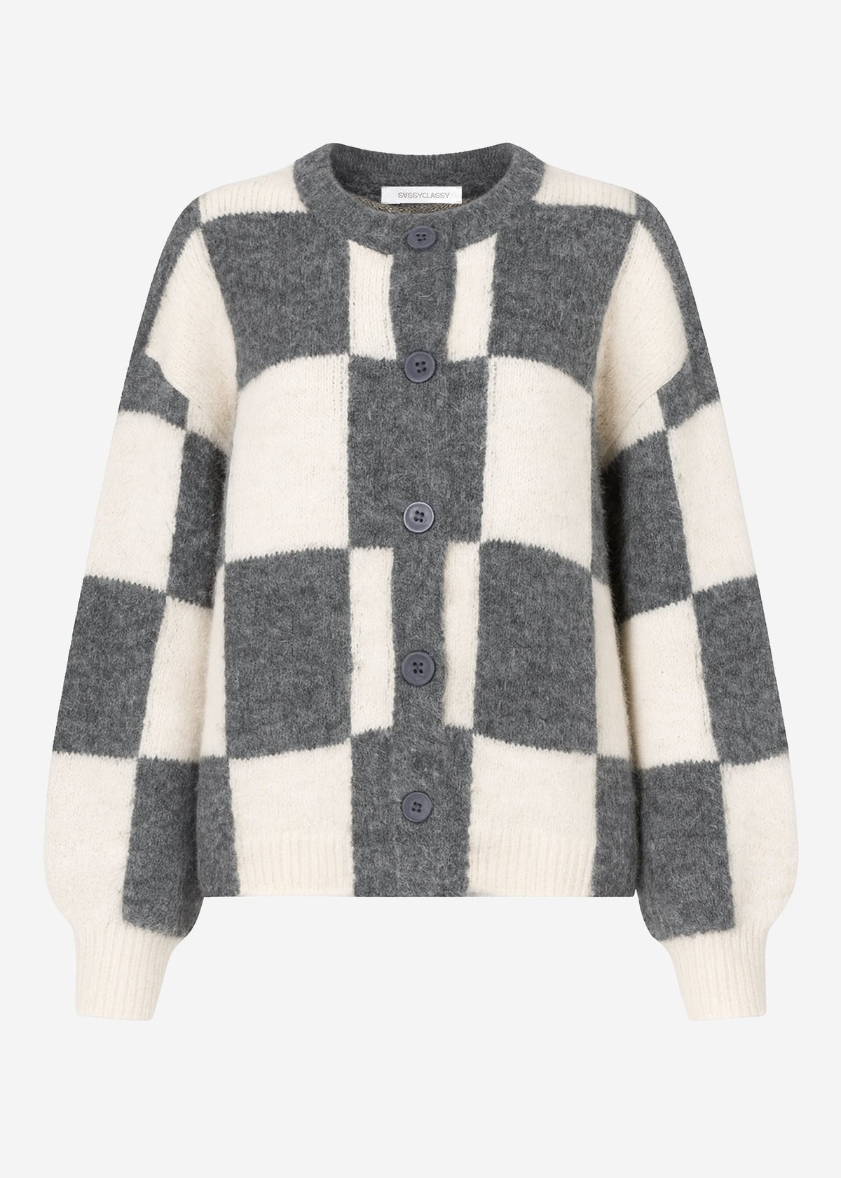 Cardigan à motif écossais - gris