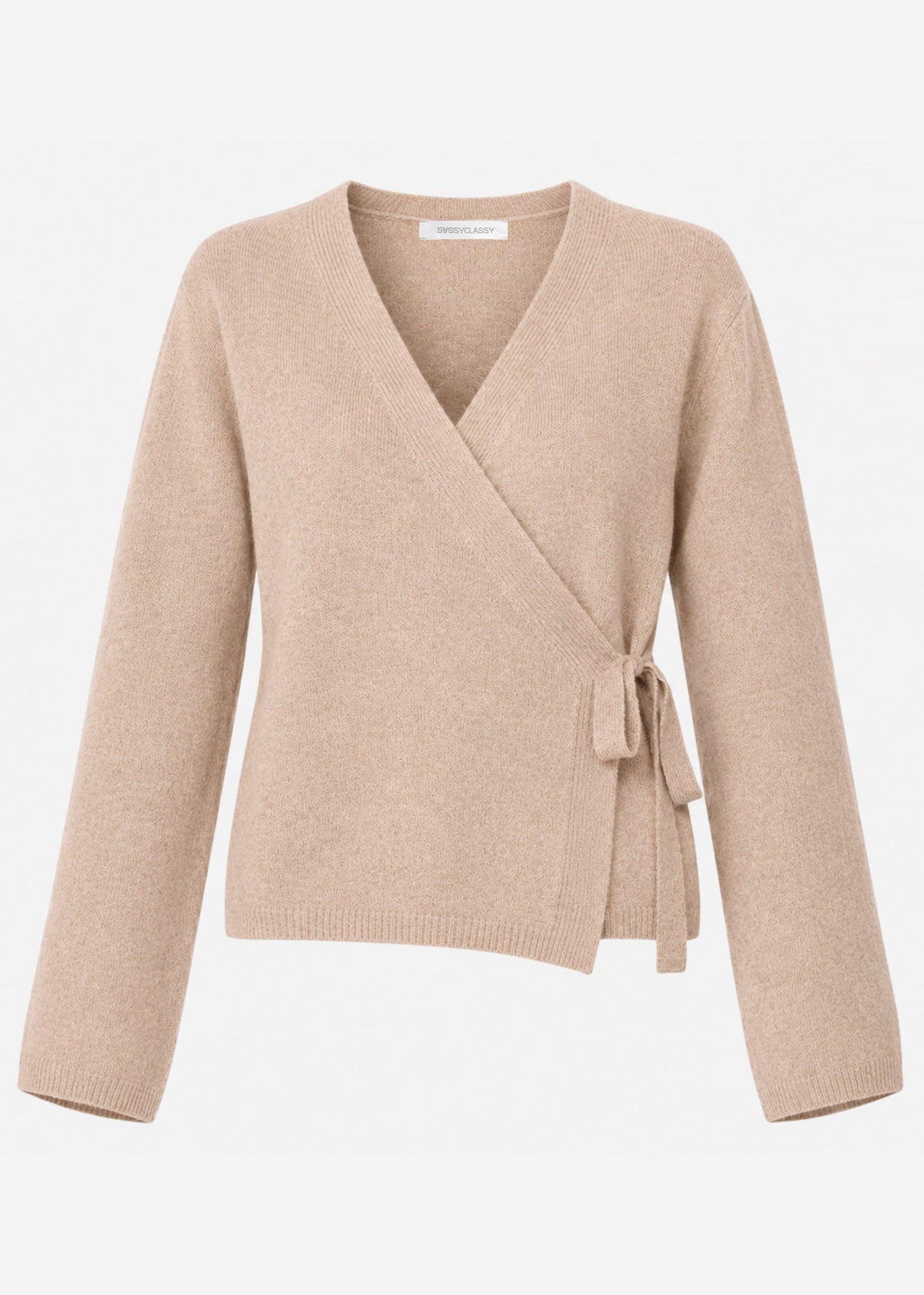 Cardigan enveloppant - brun clair