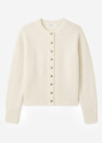 Cardigan avec boutons en forme de cœur - blanc cassé