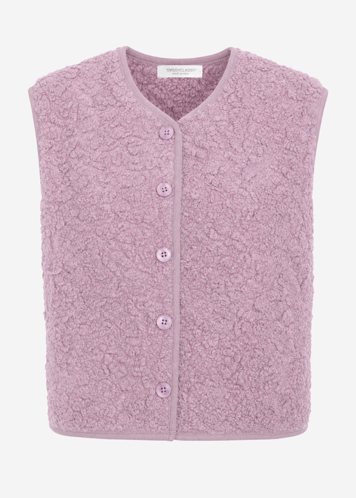 Gilet Teddy avec boutons - lilas