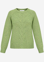Pull en tricot avec motif en torsades - vert
