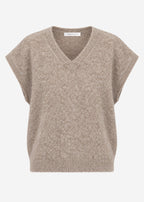 Pullunder avec décolleté en V - beige