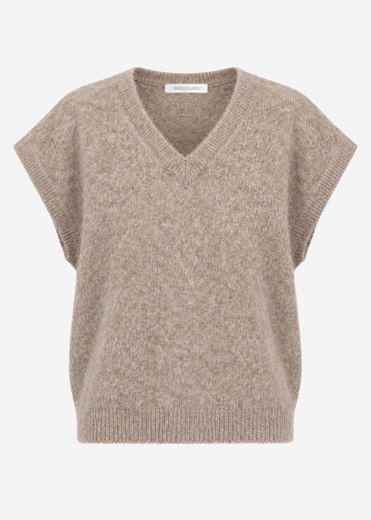 Pullunder avec décolleté en V - beige