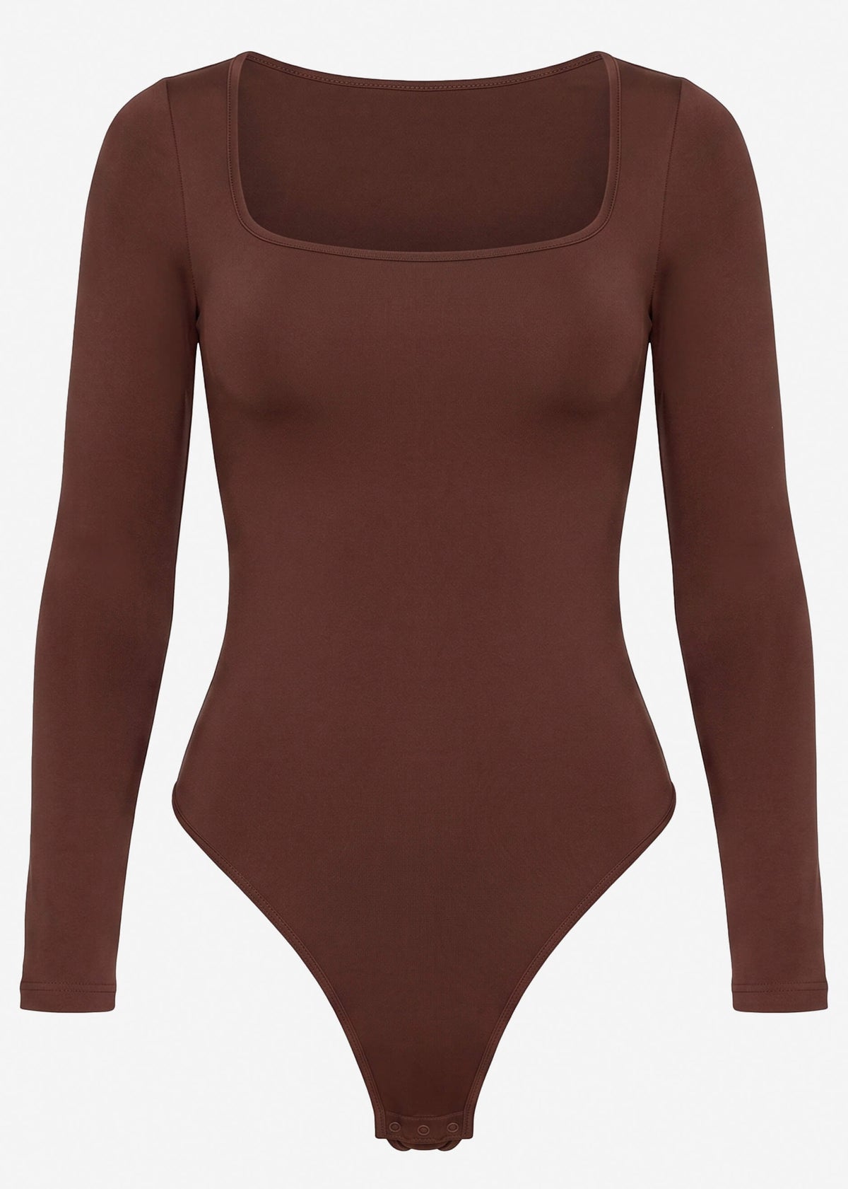 Body Sculptant Shapewear Manches Longues avec String - marron