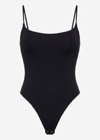 Body Shapewear Doux avec String et Bretelles Spaghetti - noir