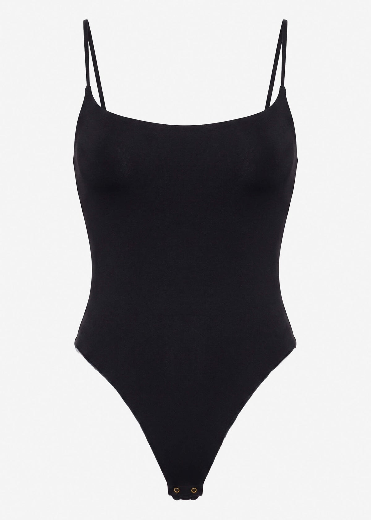 Body Shapewear Doux avec String et Bretelles Spaghetti - noir