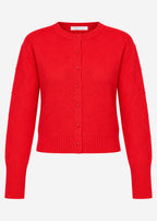 Gilet en maille fine avec motif structuré - rouge