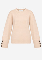 Pull en tricot avec détail de bouton - beige