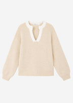 Pull avec bord - beige