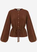 Gilet avec cordon de serrage ajustable - marron