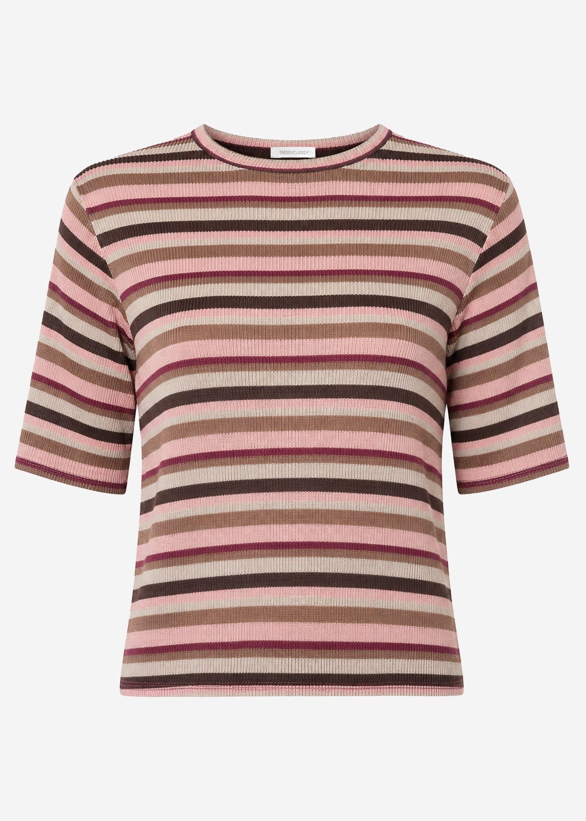 Chemise en tricot oversize rayée - rose