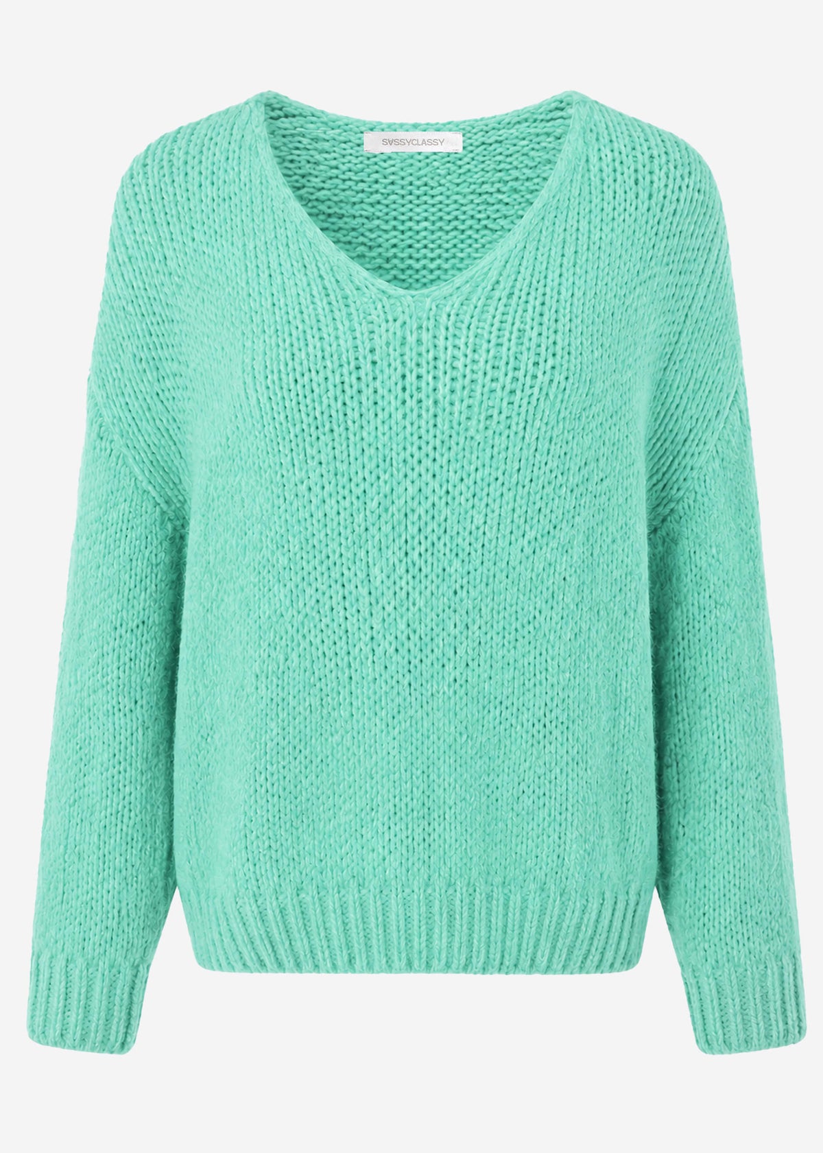 Pull à col en V - vert clair