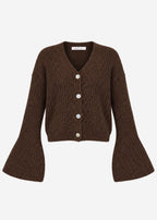 Cardigan à manches cloche - marron