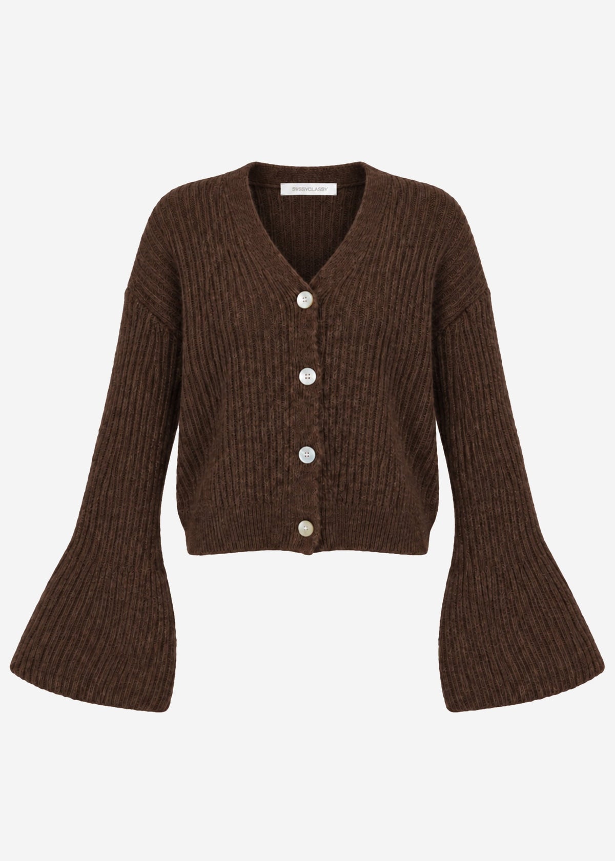 Cardigan à manches cloche - marron