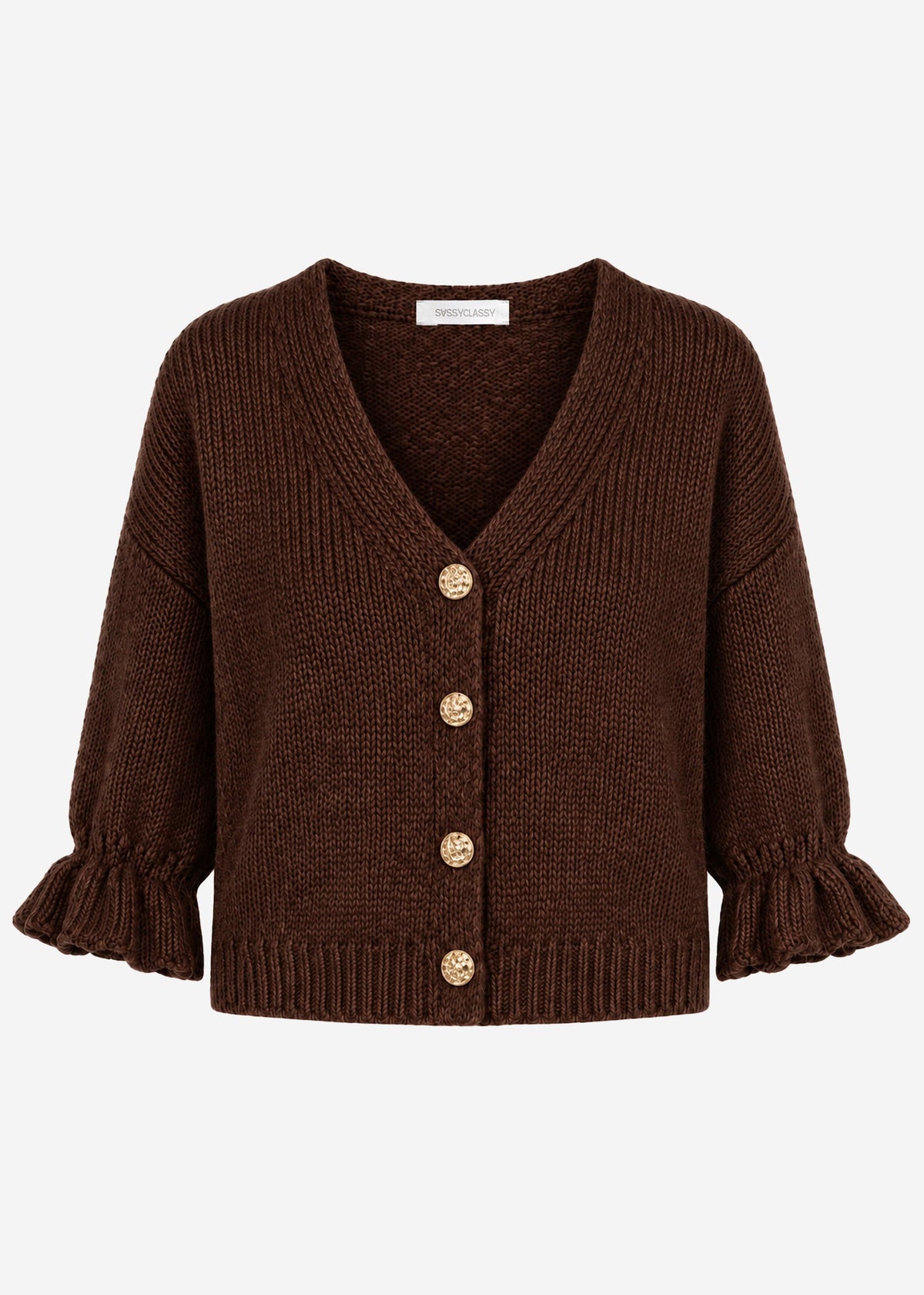 Gilet avec manches 3/4 - marron