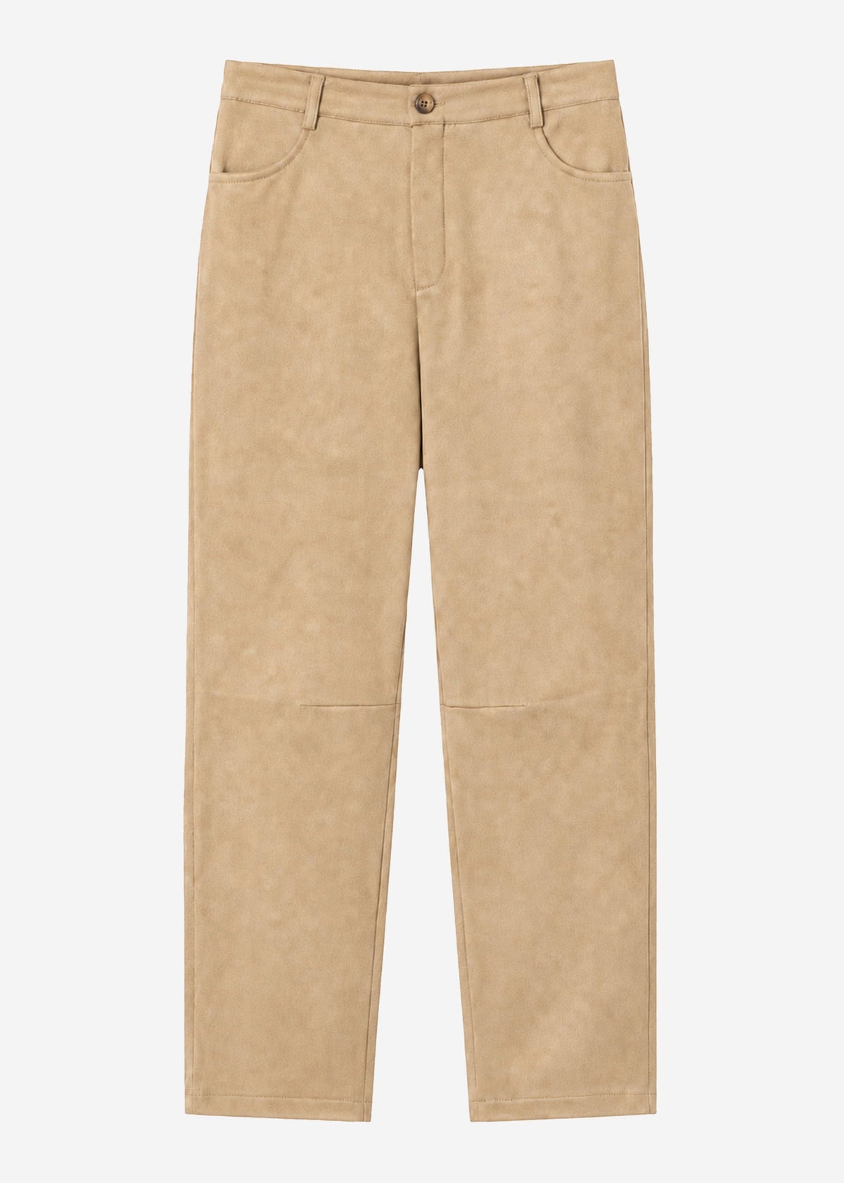 Pantalon à Jambes Barrel en Aspect Suédé - beige