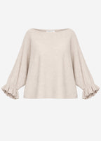 Pull oversize avec décolleté bateau - beige
