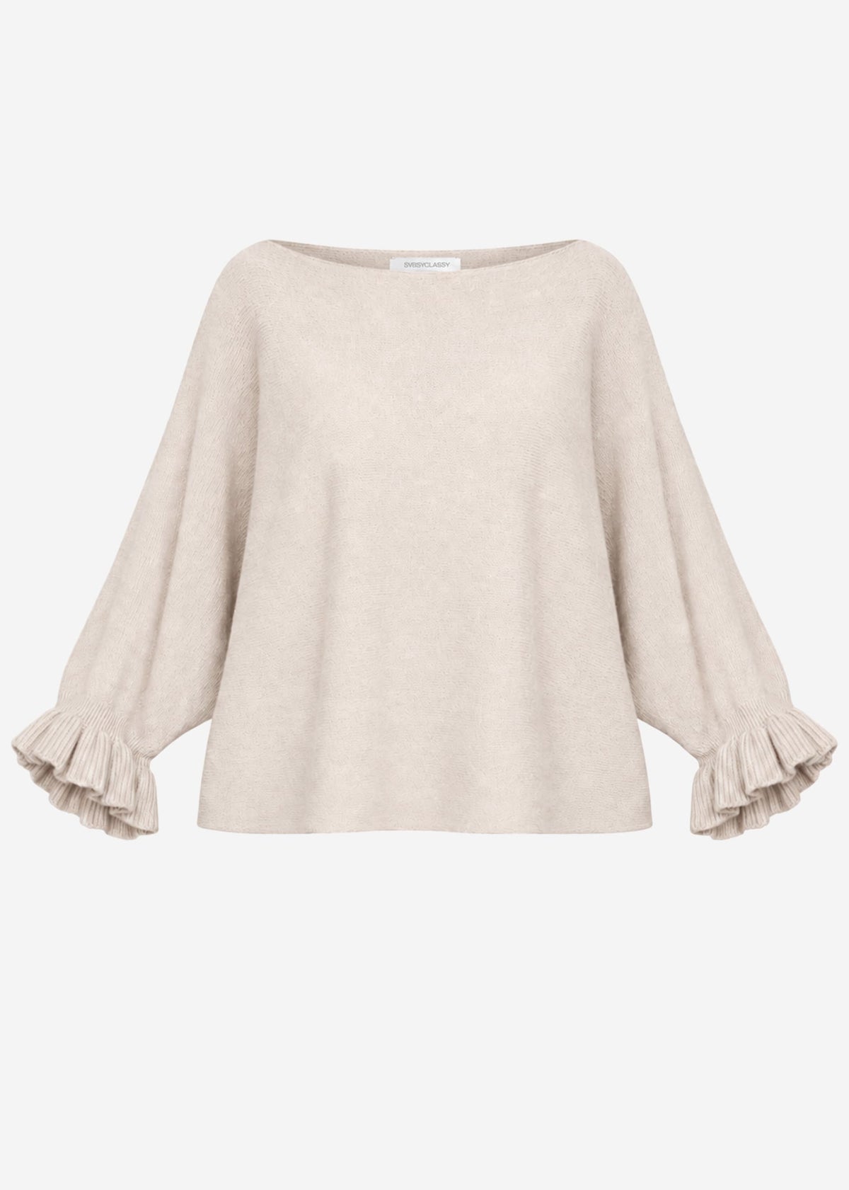 Pull oversize avec décolleté bateau - beige