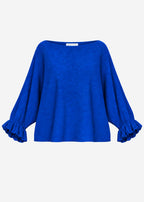 Pull oversize avec décolleté bateau - bleu cobalt