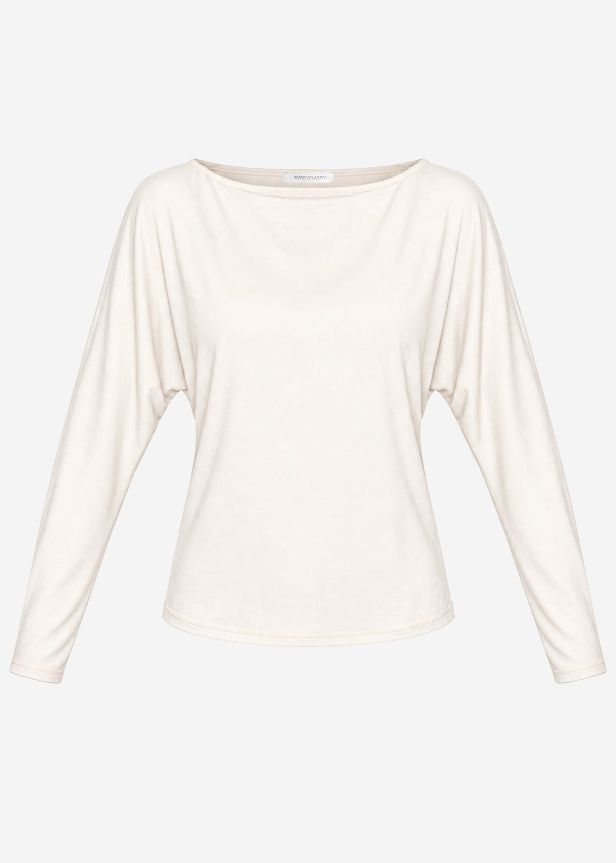 T-shirt à manches longues avec manches chauve-souris - beige