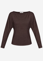 T-shirt à manches longues avec manches chauve-souris - marron