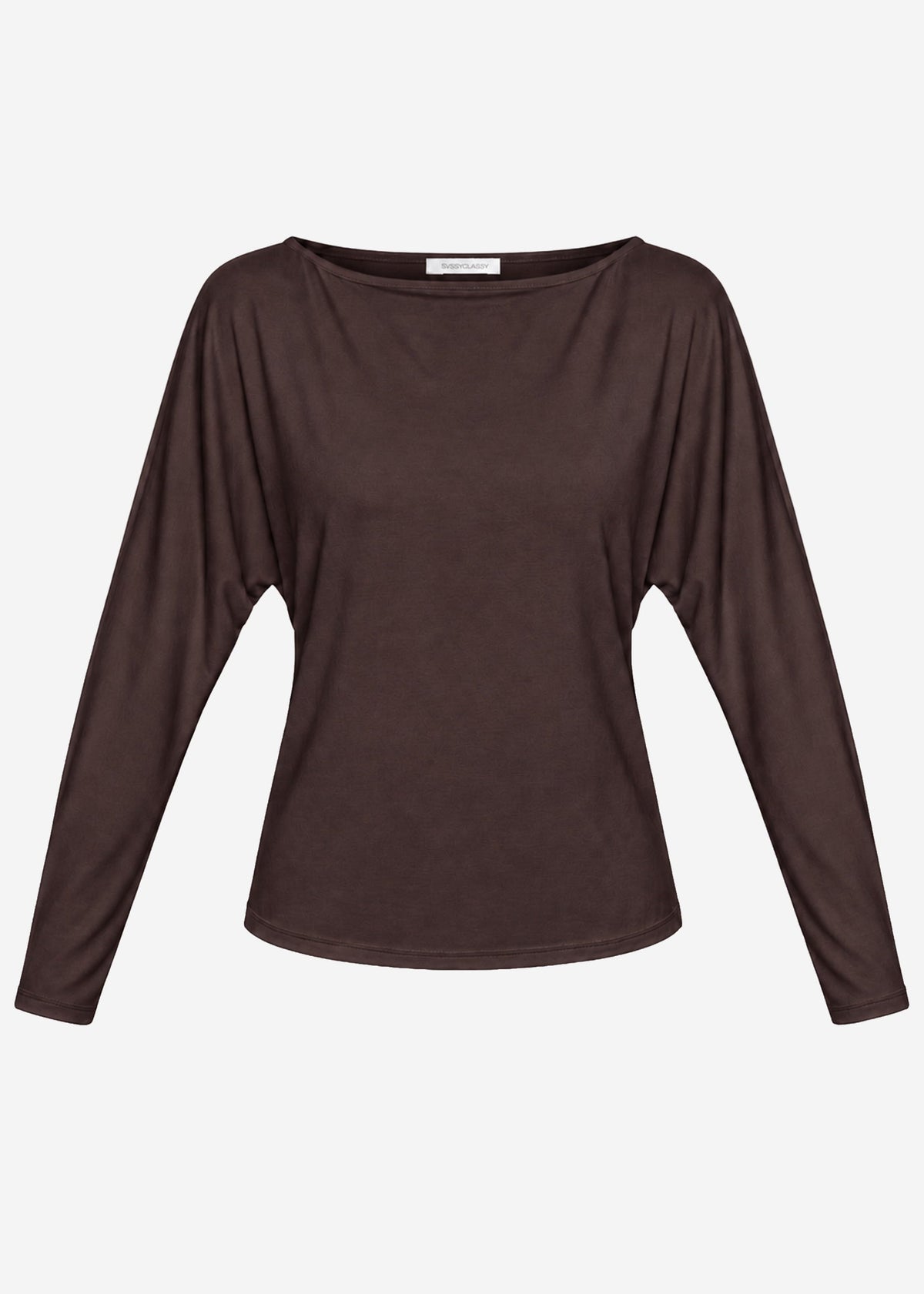 T-shirt à manches longues avec manches chauve-souris - marron