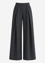 Pantalon à plis avec jambe large - anthracite