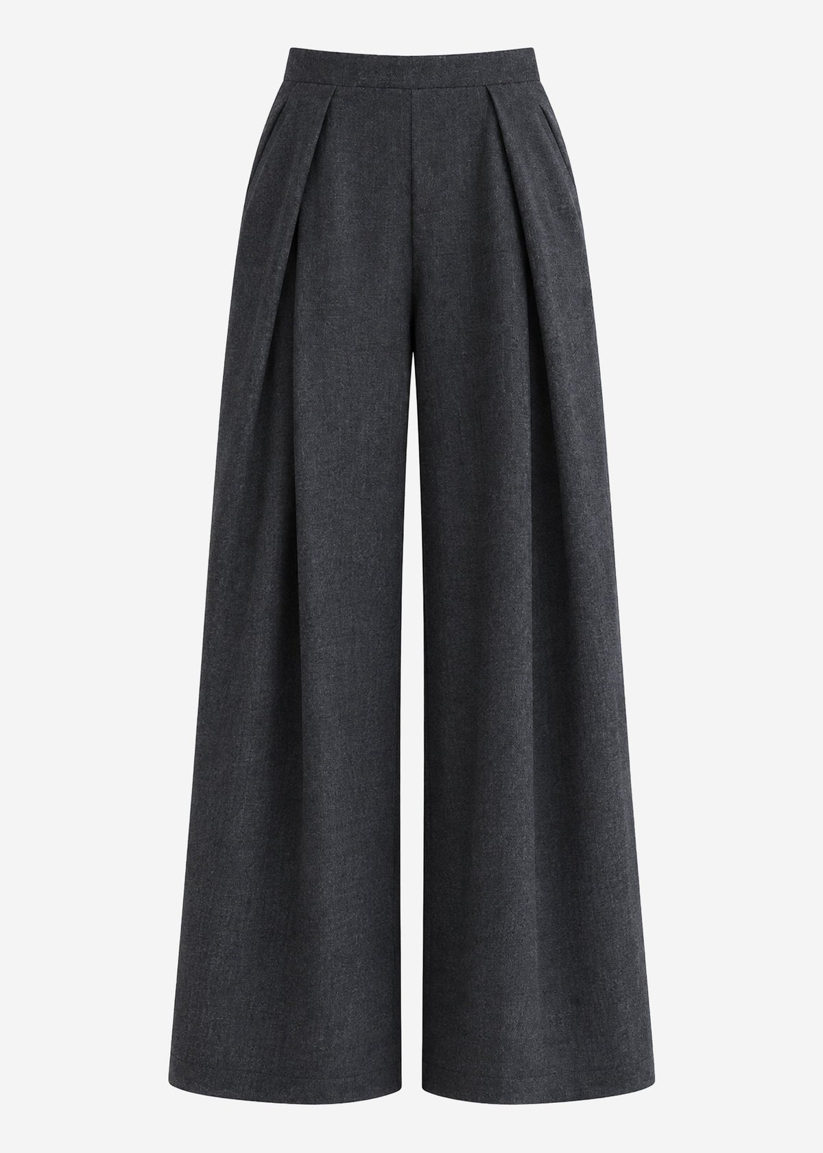 Pantalon à plis avec jambe large - anthracite