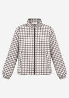 Veste blouson à motif tartan - greige