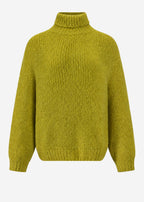 Pull en maille épaisse avec col roulé - vert olive