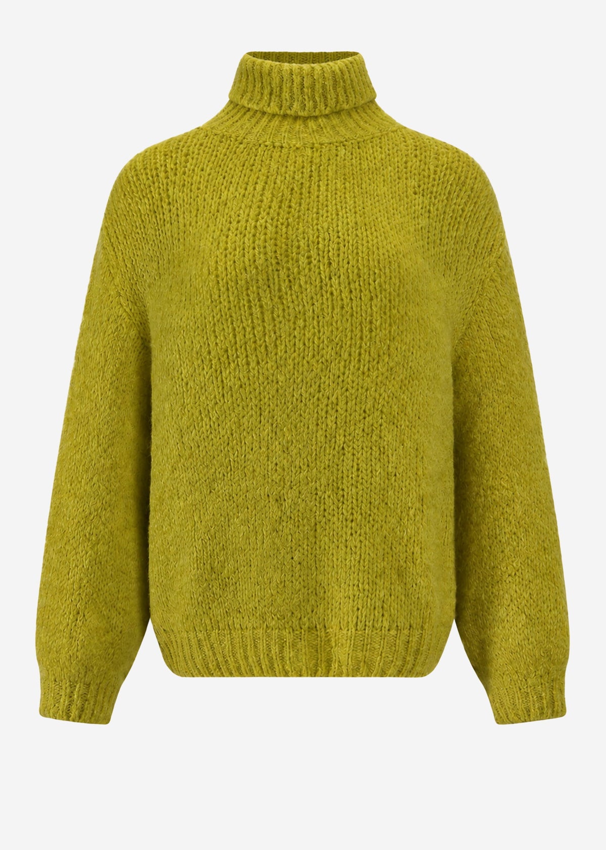 Pull en maille épaisse avec col roulé - vert olive