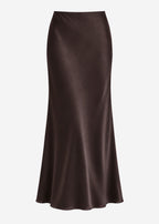 Jupe en satin fluide - marron