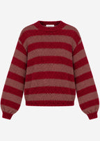 Pull en grosse maille - mauve-rouge