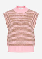 Pullunder rayé avec col montant - rose-taupe