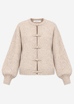Gilet en tricot avec fermeture à nouer - beige