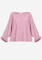 Pull surdimensionné avec décolleté bateau - rose ancien