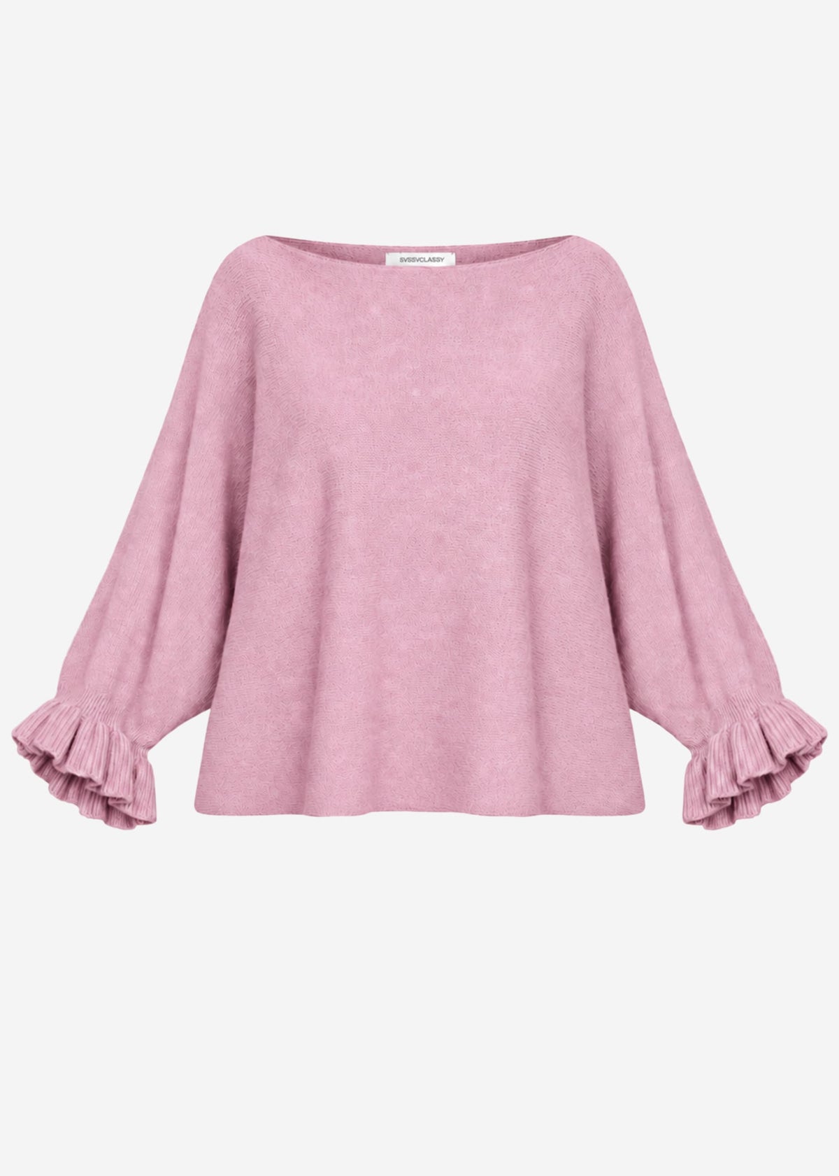 Pull surdimensionné avec décolleté bateau - rose ancien