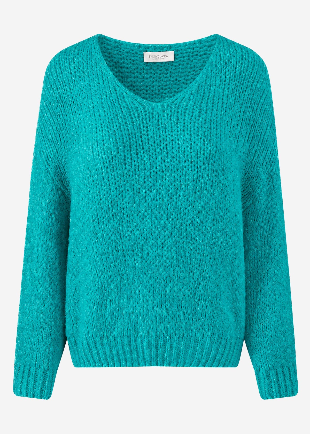 Pull oversize avec décolleté en V - pétrole