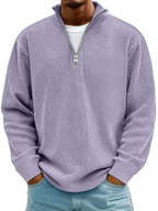 DELACROIX | Pull Col Zippé Côtelé Marc
