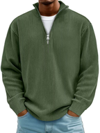 DELACROIX | Pull Col Zippé Côtelé Marc