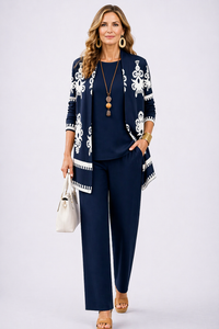 Caroline | Ensemble 3 Pièces Bleu Marine