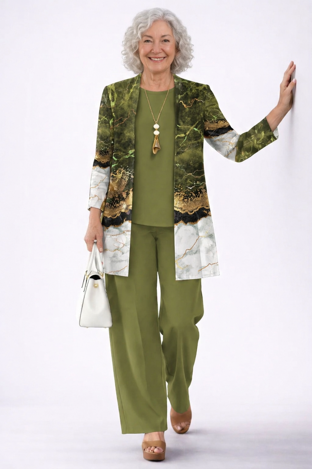 Déborah | Ensemble 3 Pièces Vert Olive