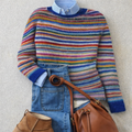 Venlora Mode | Pull Maille Rayures Multicolores Isabelle